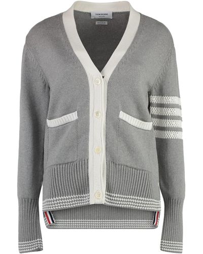 Thom Browne Gray Cotton Cardigan