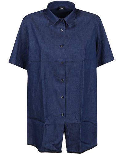 Fay Short Sleeve Shirt - Blue