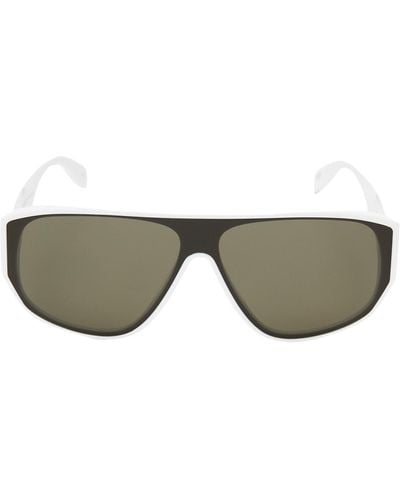 Alexander McQueen Mcqueen Graffiti Mask Sunglasses In - White