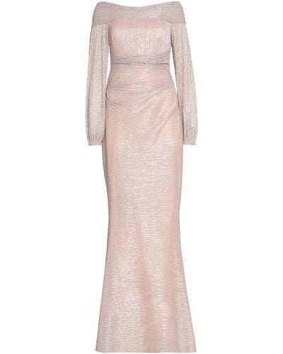 Talbot Runhof Lurex Draped Dress - Pink