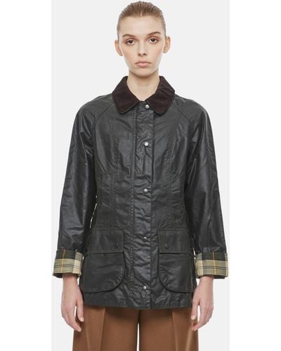 Barbour Beadnell Waxed Cotton Jacket - Gray