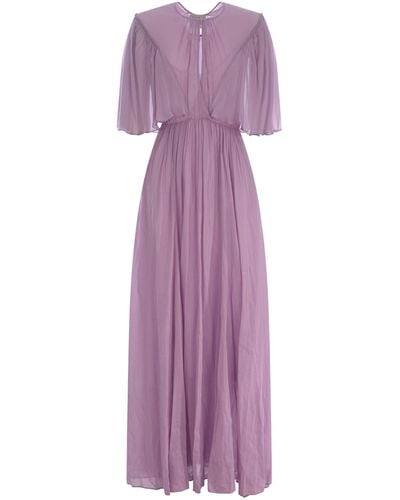 Forte Forte Long Dress Il Voile Incantato - Purple