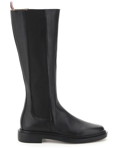 Thom Browne Hammered Leather High Boots - Black