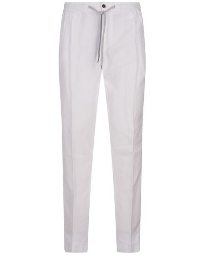 PT01 Linen Blend Soft Fit Trousers - Grey