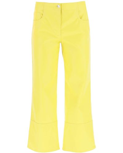 MSGM Faux-nappa Bootcut Pants - Yellow