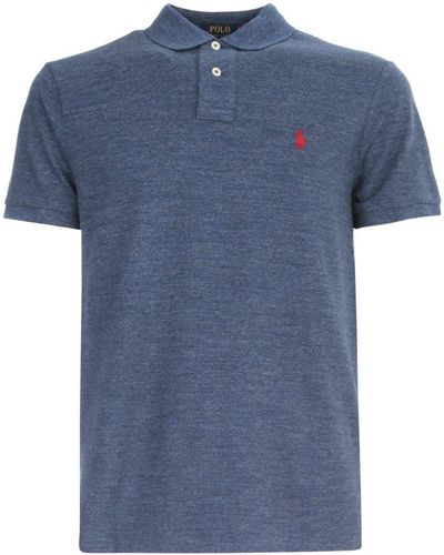 Ralph Lauren Logo Embroidered Polo Shirt - Blue