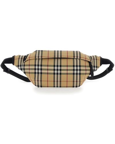 Burberry Fanny Pack With Vintage Check Print - Metallic