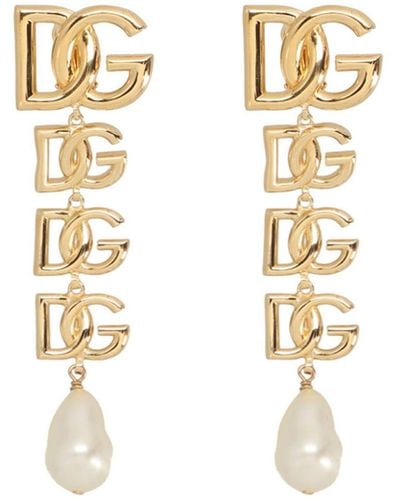 Dolce & Gabbana Logo Earrings Jewelry - Metallic