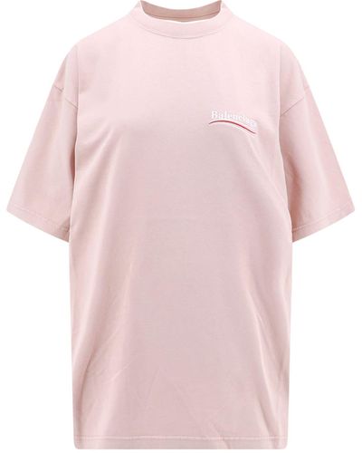 Balenciaga Cotton Crew-Neck T-Shirt - Pink
