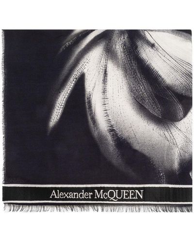 Alexander McQueen Printed Scarf - Black