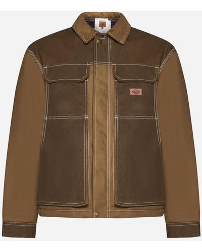 Dickies Lucas Waxed Cotton Padded Jacket - Brown