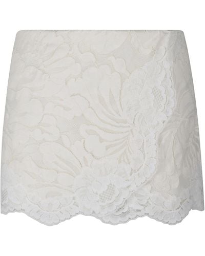 N°21 Floral Skirt - White