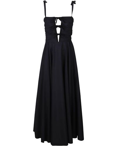 Giambattista Valli Rear Zip Flare Long Dress - Black