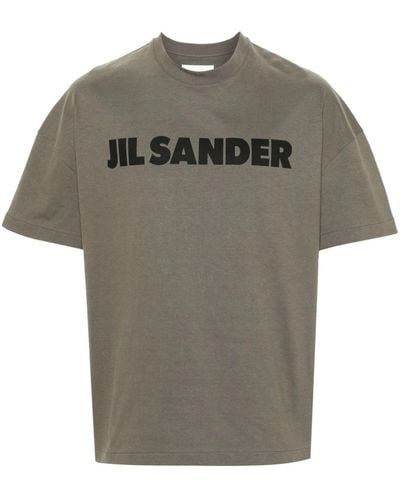 Jil Sander Green Cotton T-shirt - Gray