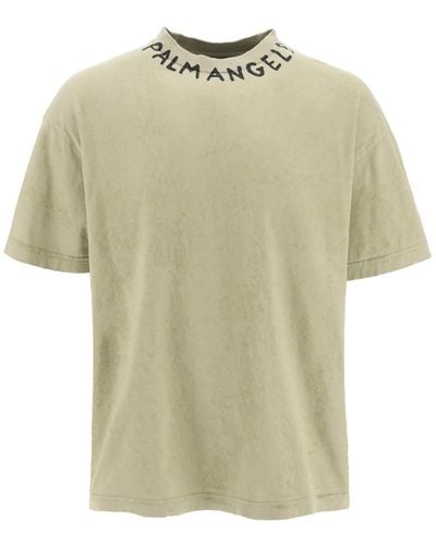 Palm Angels Crew-Neck Logo T-Shirt - Green