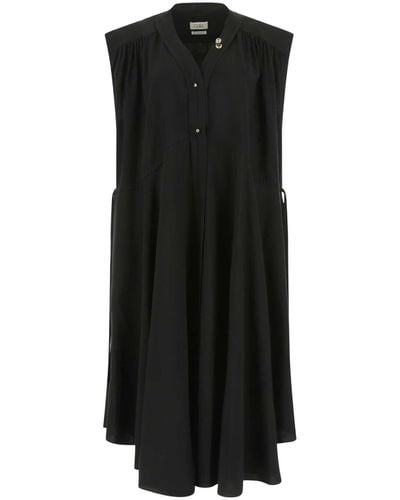 Quira Viscose Blend Oversize Dress - Black
