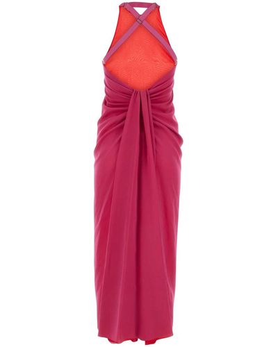 Fendi Fuchsia Silk Dress - Red