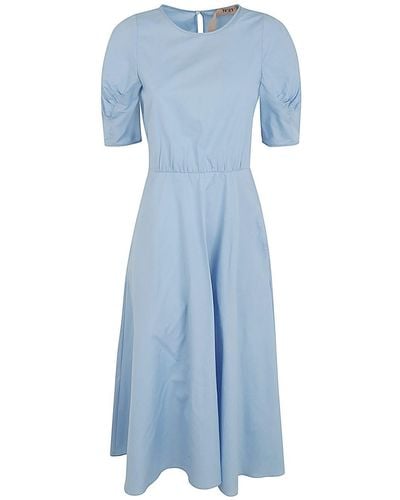N°21 Short Sleeve Midi Dress Clothing - Blue