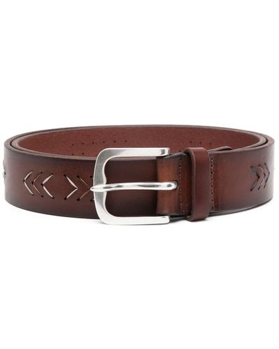 Orciani Gaucho Bull Belt With Arrows Motif - Brown