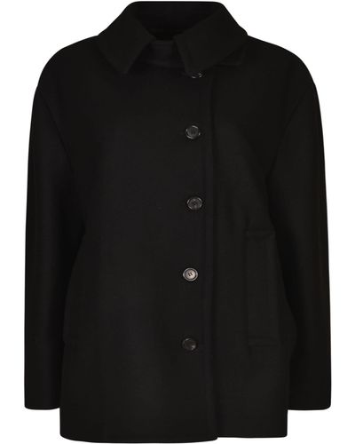 Alberto Biani Patched Pocket Buttoned Jacket - Black