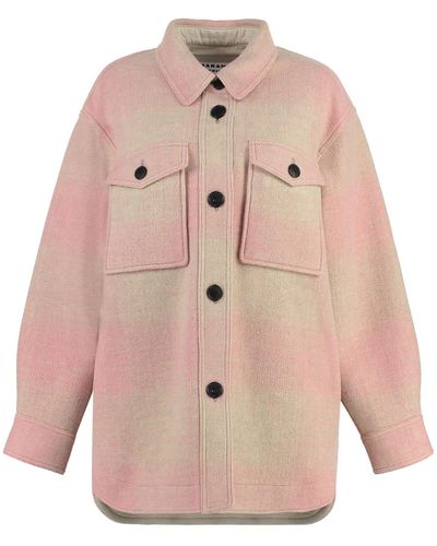 Isabel Marant Marveli Wool Overshirt - Pink