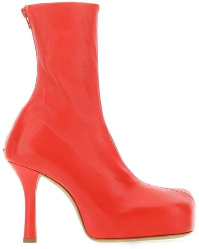 Bottega Veneta Nappa Leather Bold Boots - Red