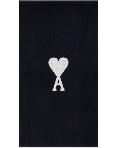 Ami Paris Beach Towel - Black