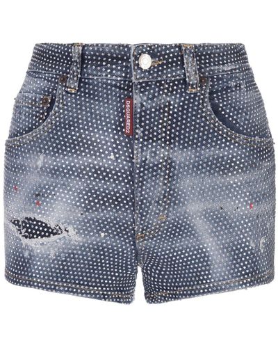 DSquared² Hollywood Hot Trousers - Blue