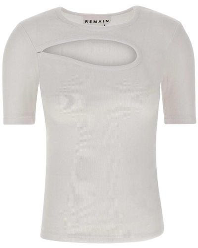 REMAIN Birger Christensen Cotton Jersey T-Shirt - White