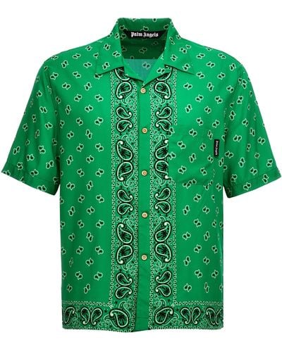 Palm Angels 'Paisley Bowling' Shirt - Green