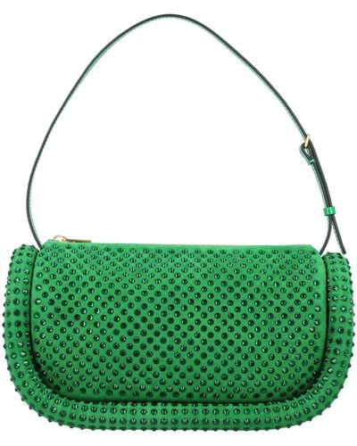 JW Anderson Bumper-15 Leather Shoulder Bag With Crystals - Green