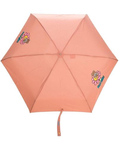 Moschino Flower Bear With Pendant Teddy Supermini Umbrella - Pink