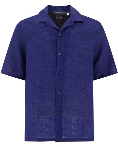 Brunello Cucinelli Linen Chambray Shirt - Blue