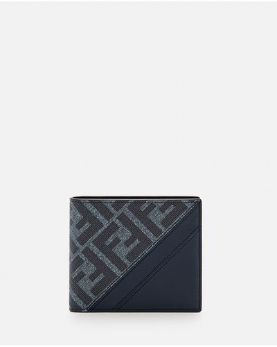 Fendi Bi-Fold Wallet Pu Ff 1974 St - Blue