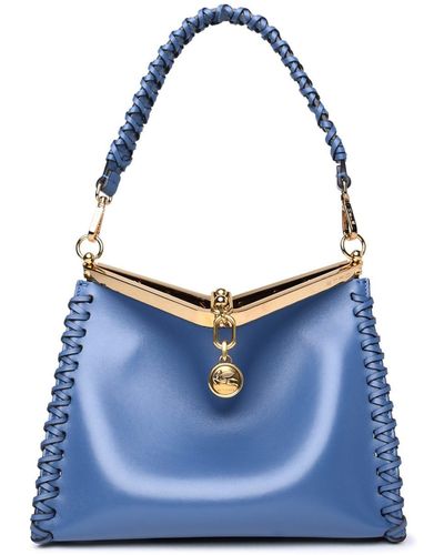 Etro Medium Vela Leather Bag - Blue