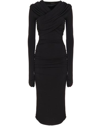ANDAMANE Fitted Dress With Hood - Black