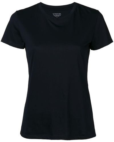 Vince Round-neck Short-sleeved T-shirt - Black