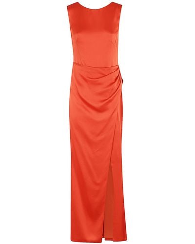 Jonathan Simkhai Tommy Sl Open Back Gown - Red