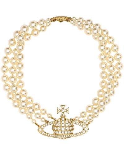 Vivienne Westwood Ivory Pearls Choker - Metallic