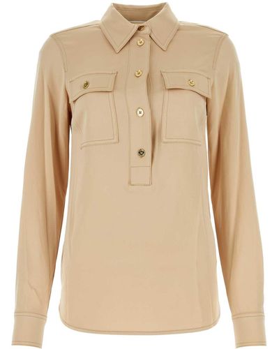 Michael Kors Skin Triacetate Blend Blouse - Natural