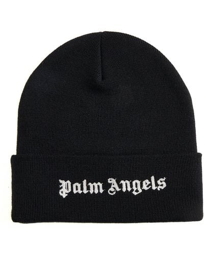 Palm Angels Embroidered Logo Beanie Hat - Black