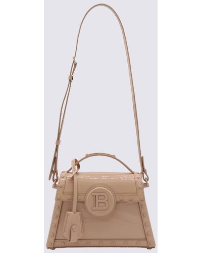 Balmain Light Leather B-Buzz Dynasty Handle Bag - Natural