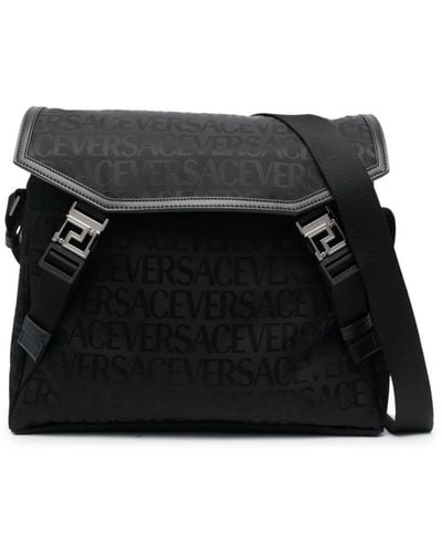 Versace Allover Neo Messenger Bag - Black