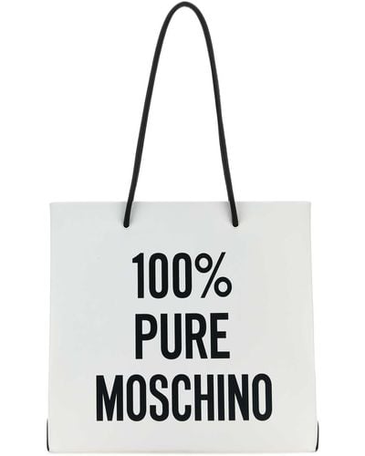 Moschino Leather 100% Pure Shopping Bag - Black