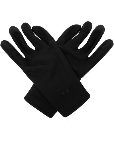 Y-3 Logo Embossed Ribbed-cuff Gloves - Black