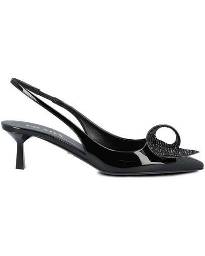 Prada 55mm Embellished Slingback Pumps - Black