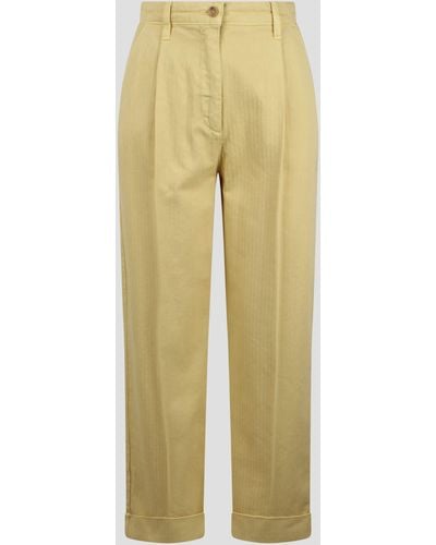 Etro Cropped Chino Trousers - Yellow