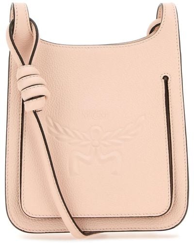 MCM Pastel Leather Mini Himmel Hobo Crossbody Bag - Pink
