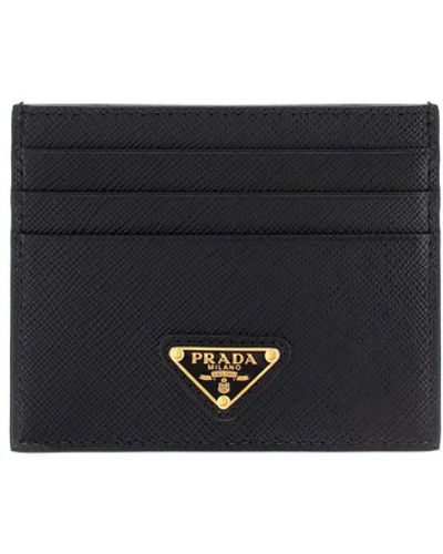 Prada Leather Card Holder - Women's - Leather/nylon - Black