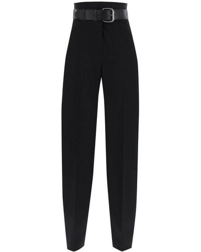 Alexander Wang Trousers With Integrated Belt - Black